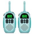 2Pcs DJ100 Kinder Walkie Talkie Spielzeug Kinder Interphone Mini Handheld Transceiver 3KM Reichweite UHF Radio mit Lanyard - Blau+Blau