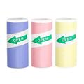 3 Rollen selbstklebendes Thermodruckpapier für Drucker - 57x25mm - Blau / Rosa / Gelb