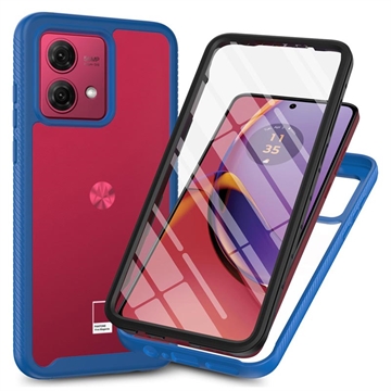 Motorola Moto G84 360 Schutz Hülle - Blau / Durchsichtig