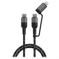 4smarts ComboCord CL USB-C / USB-C und Lightning Kabel - 1.5m - Schwarz