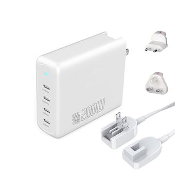 4smarts GaN Flex Pro 200W Tisch-/Wandladegerät - 4x USB - Weiß