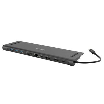 4smarts MultiScreen 11-in-1 USB-C Hub / Laptop-Ständer - Schwarz / Grau