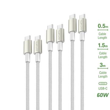 4smarts PremiumCord USB-C/USB-C Kabel Set 60W - 0.5m, 1.5m, 3m - 3 Pcs.