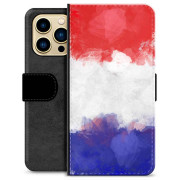 iPhone 13 Pro Max Premium Schutzhülle mit Geldbörse - Französische Flagge