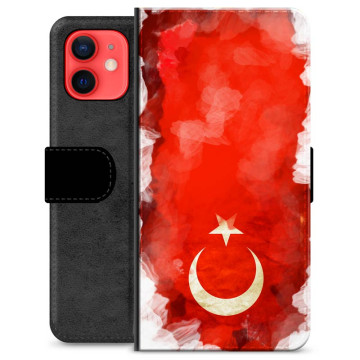 iPhone 12 mini Premium Schutzhülle mit Geldbörse - Türkische Flagge