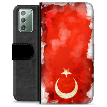 Samsung Galaxy Note20 Premium Schutzhülle mit Geldbörse - Türkische Flagge