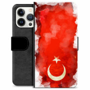 iPhone 13 Pro Premium Schutzhülle mit Geldbörse - Türkische Flagge