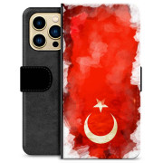 iPhone 13 Pro Max Premium Schutzhülle mit Geldbörse - Türkische Flagge