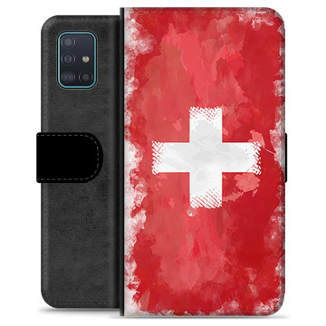 Samsung Galaxy A51 Premium Schutzhülle mit Geldbörse - Schweizer Flagge