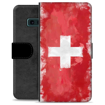 Samsung Galaxy S10e Premium Schutzhülle mit Geldbörse - Schweizer Flagge