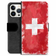 iPhone 13 Pro Premium Schutzhülle mit Geldbörse - Schweizer Flagge