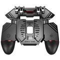 AK77 Mobile Game Controller PUBG Game Controller Gamepad mit 6 Finger Gaming Trigger und Kühlung Lüfter - Schwarz/1200mAh Akku