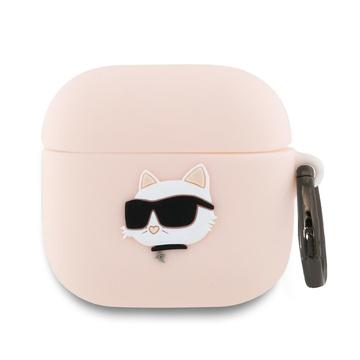 AirPods 4 Karl Lagerfeld Choupette Kopf 3D-Silikonhülle - Rosa