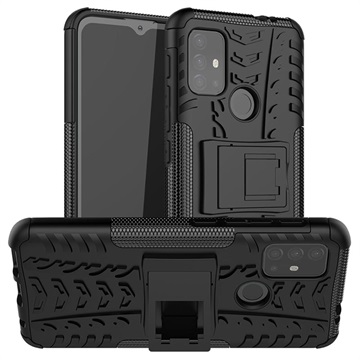 Anti-Rutsch Motorola Moto G30 Hybrid Hülle mit Stand - Schwarz