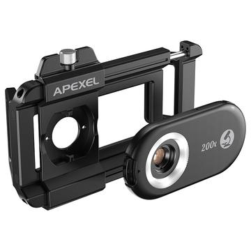 Apexel APL-MS100 Mikroskop-Objektiv für Smartphone mit CPL-Filter - 100x Vergrößerung