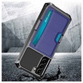 Kartenhalter Samsung Galaxy S21 5G Hybrid Hülle - Blau