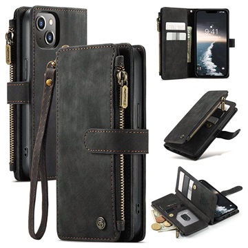 Caseme C30 Multifunktions iPhone 14 Wallet Hülle - Schwarz