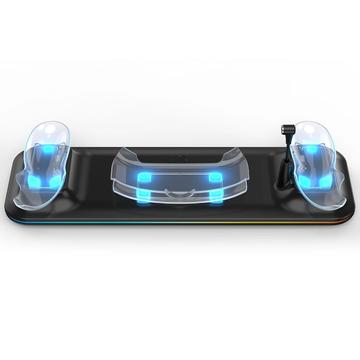 Ladestation für Meta Quest 3 VR-Headset und Dual-Controller-Ladestation - Schnelles Aufladen, sichere Platzierung