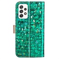 Croco Bling Serie Samsung Galaxy A53 5G Wallet Hülle - Grün