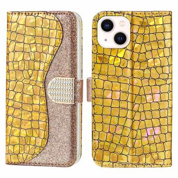 Croco Bling Serie Samsung Galaxy A13 5G Wallet Hülle - Roségold