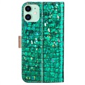 Croco Bling iPhone 12/12 Pro Wallet Schutzhülle - Grün