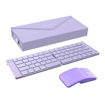 Delux KF10 klappbare drahtlose Tastatur & MF10PRO Maus Set - Lila