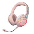 EL-A2 Klappbares Gaming-Headset Graffiti Cooler Kopfhörer mit Mikrofon Kopfmontierter Bluetooth-Kopfhörer - Rosa