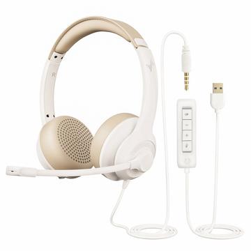 Eaglend EH01 USB & 3.5mm Kabelgebundenes Computer-Headset mit Mikrofon mit Geräuschunterdrückung