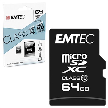 Emtec Classic Class 10 MicroSD Karte - ECMSDM64GXC10CG - 64GB