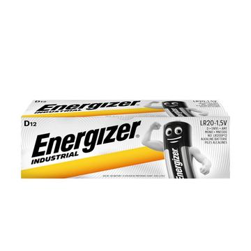 Energizer Industrial LR20/D Alkaline-Batterien - 12 Stück.