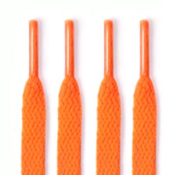 Flache Schnürsenkel aus Polyester - 120cm - Fluoreszierendes Orange