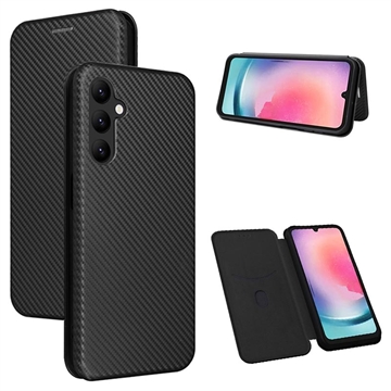 Samsung Galaxy A24 4G Flip Case - Karbonfaser - Schwarz