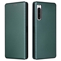 Sony Xperia 10 V Flip Case - Karbonfaser