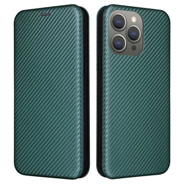 iPhone 15 Pro Max Flip Case - Karbonfaser - Grün