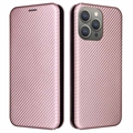 iPhone 15 Pro Max Flip Case - Karbonfaser - Roségold