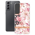 Flower Serie Samsung Galaxy S22 5G TPU Hülle - Rosa Gardenie