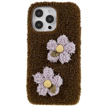 Fluffy Flower Serie iPhone 14 Pro TPU Hülle - Braun