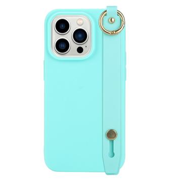 Candy Color iPhone 14 Pro Max TPU Hülle mit Handschlaufe - Baby Blau