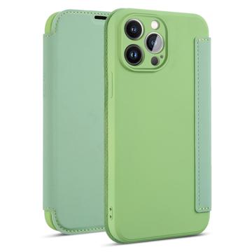 Schlanker Stil iPhone 14 Pro Max Flip Case - Hellgrün