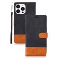 Two-Tone iPhone 14 Pro Wallet Schutzhülle - Schwarz