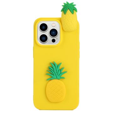 3D Cartoon iPhone 14 Pro TPU Hülle - Ananas