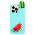 3D Cartoon iPhone 14 Pro TPU Hülle - Wassermelone