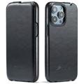 Fashion iPhone 14 Pro Vertikales Flip Case - Schwarz