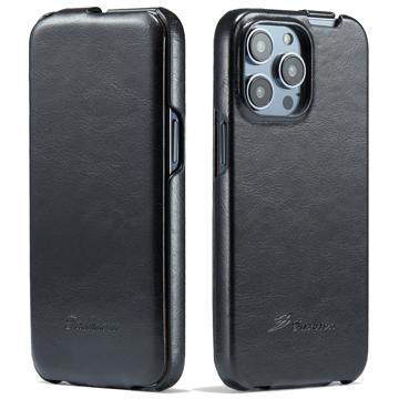 Fashion iPhone 14 Pro Vertikales Flip Case - Schwarz