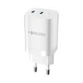 Forever TC-05-35CC 35W GaN Wandladegerät - 2xUSB-C, Power Delivery, Quick Charge - Weiß