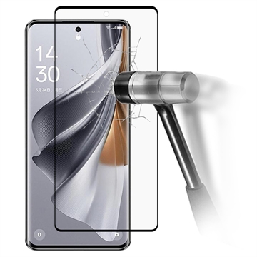 Oppo Reno10 Full Cover Panzerglas - 9H, 0.3mm - Schwarz Rand