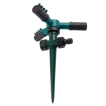 Garten Sprinkler Wasser Sprinkler Automatische 360-Grad-Drehung 3 Arme Sprayer Rasenbewässerung System mit Kunststoff Boden Stecker