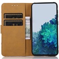 Glam Series Samsung Galaxy S21 FE 5G Wallet Hülle - Blühender Baum / Blau