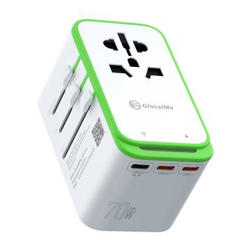 GlocalMe RoamPlug Reiseadapter mit 4G/LTE Wi-Fi Hotspot - 70W - Weiß