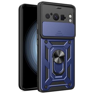 Google Pixel 8 Pro Drehring-Hybrid Hülle mit Kameraschutz - Blau